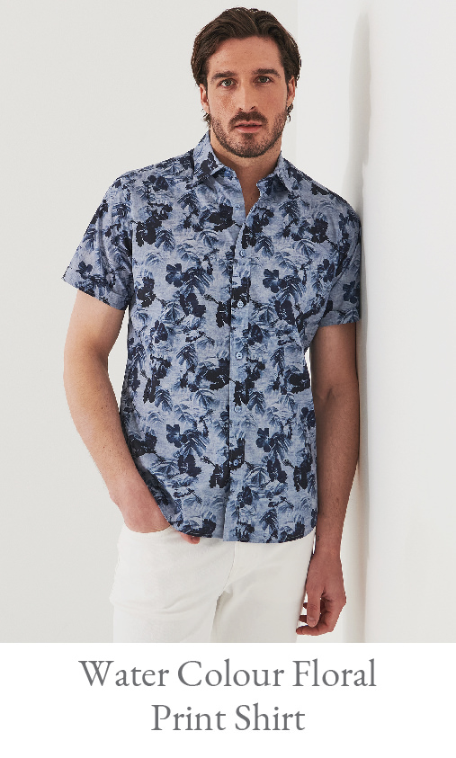 WATER COLOUR FLORAL PRINT SHIRT