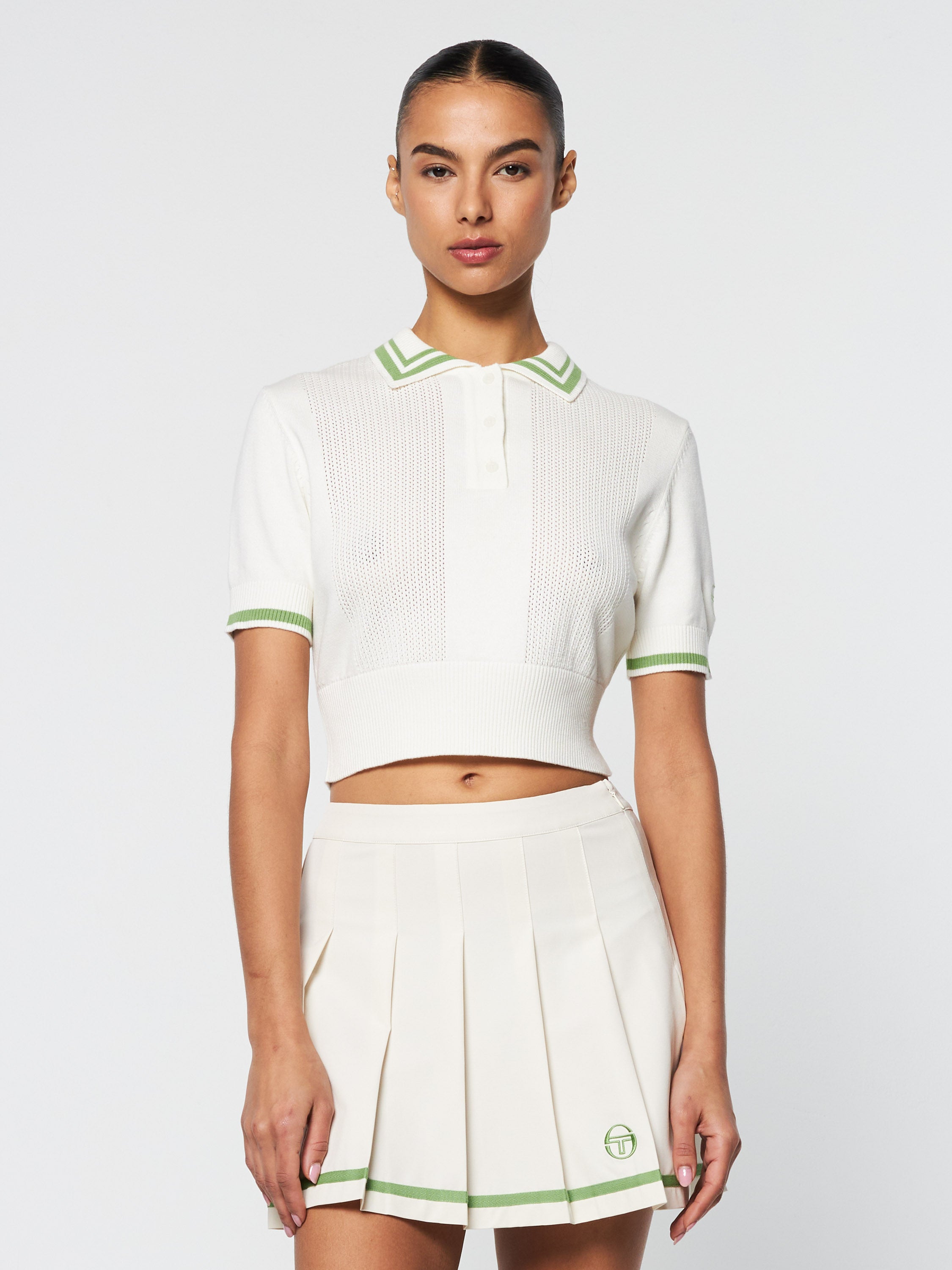 Image of Perla Knit Cropped Polo