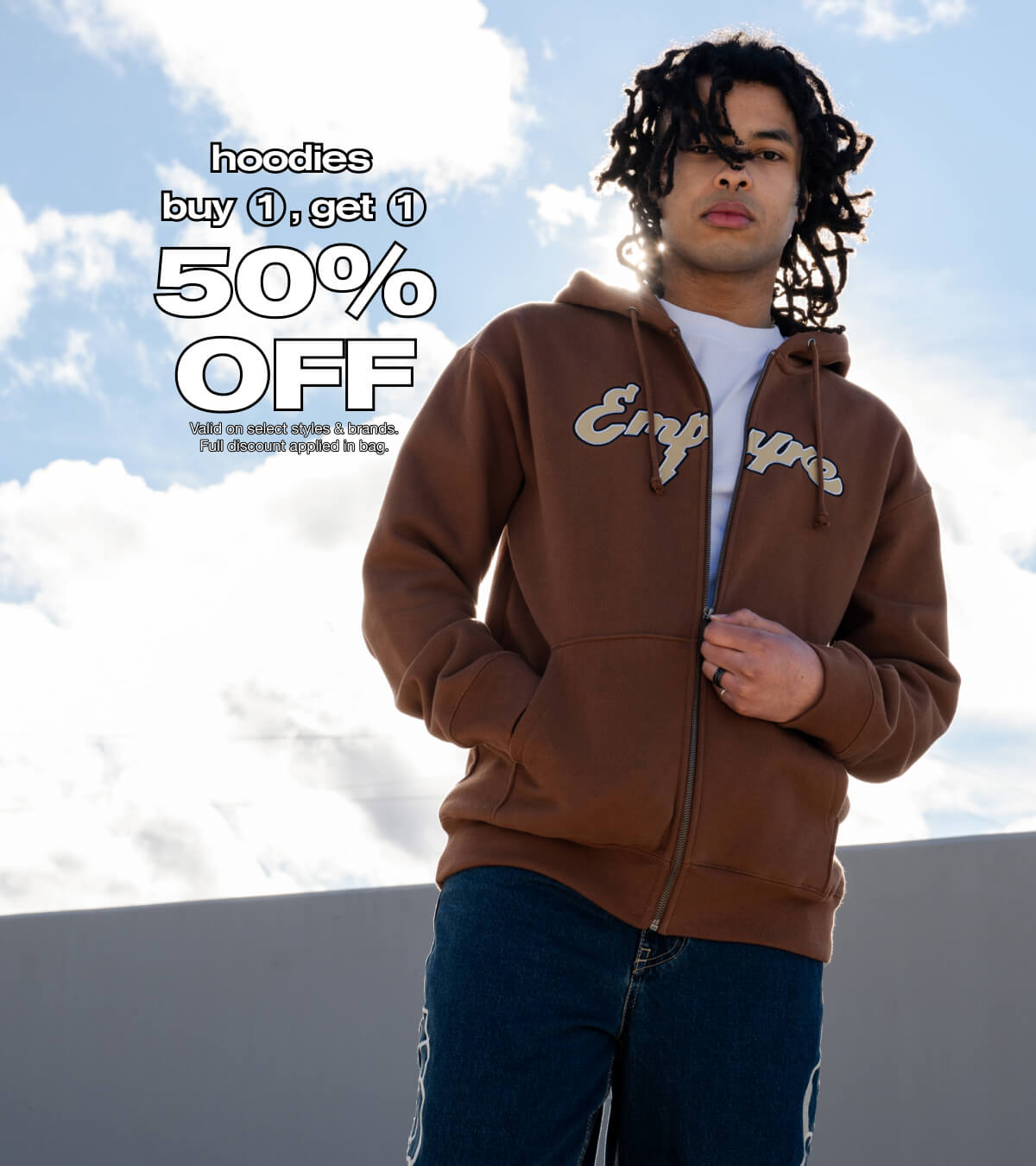 Buy one get one hoodie 50% off