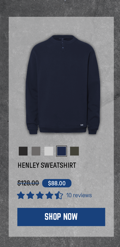 Henley Sweatshirt in Uniform Blue