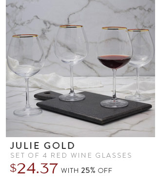 Julie Gold Set of 4 Red Wine Glasses