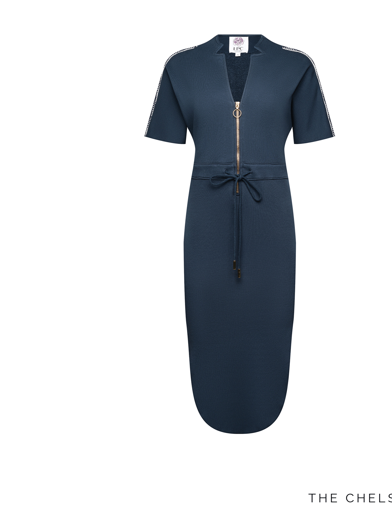 The Chelsea Stretch Terry Dress in Carbon Navy