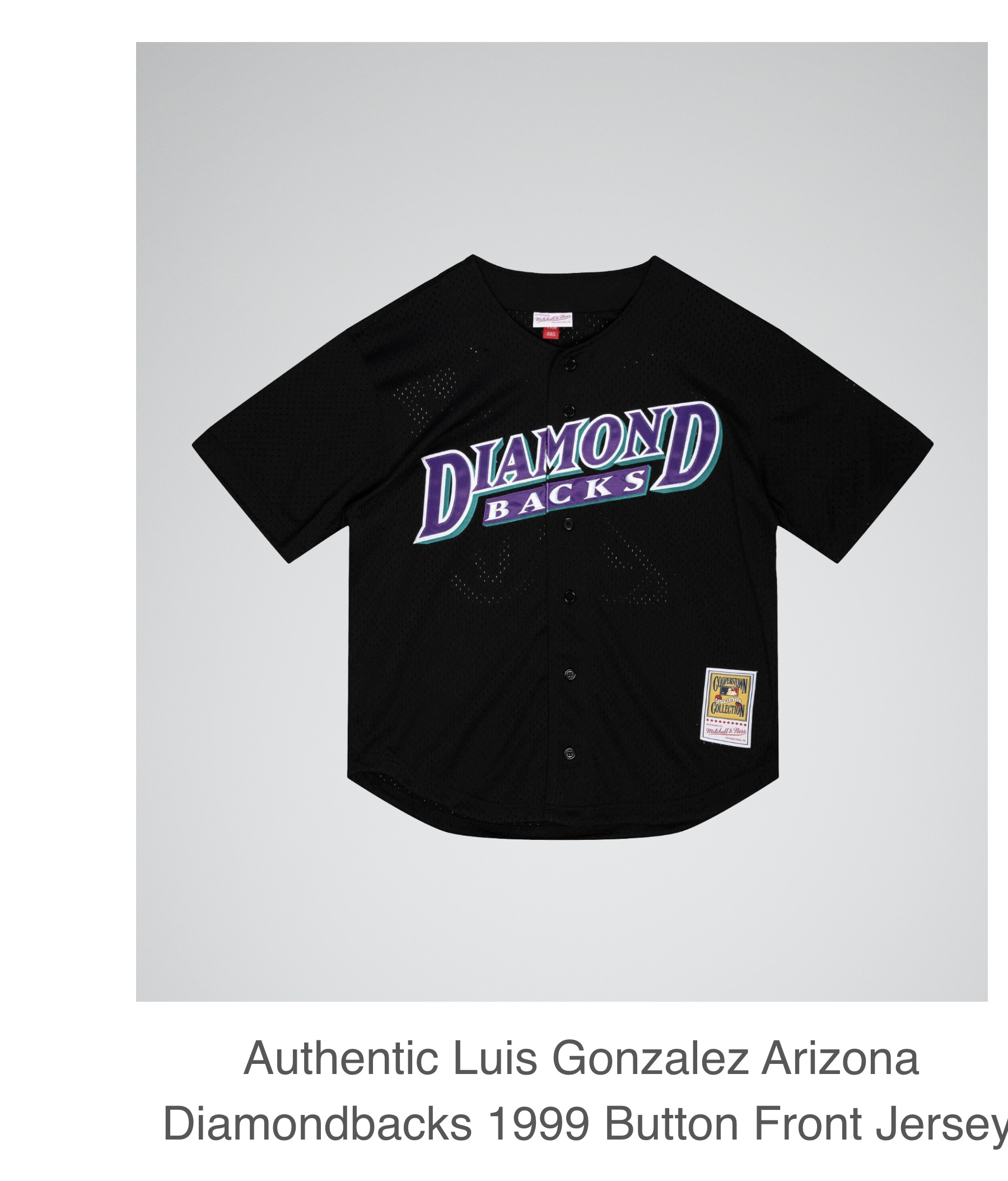 Authentic Luis Gonzalez Arizona Diamondbacks 1999 Button Front Jersey