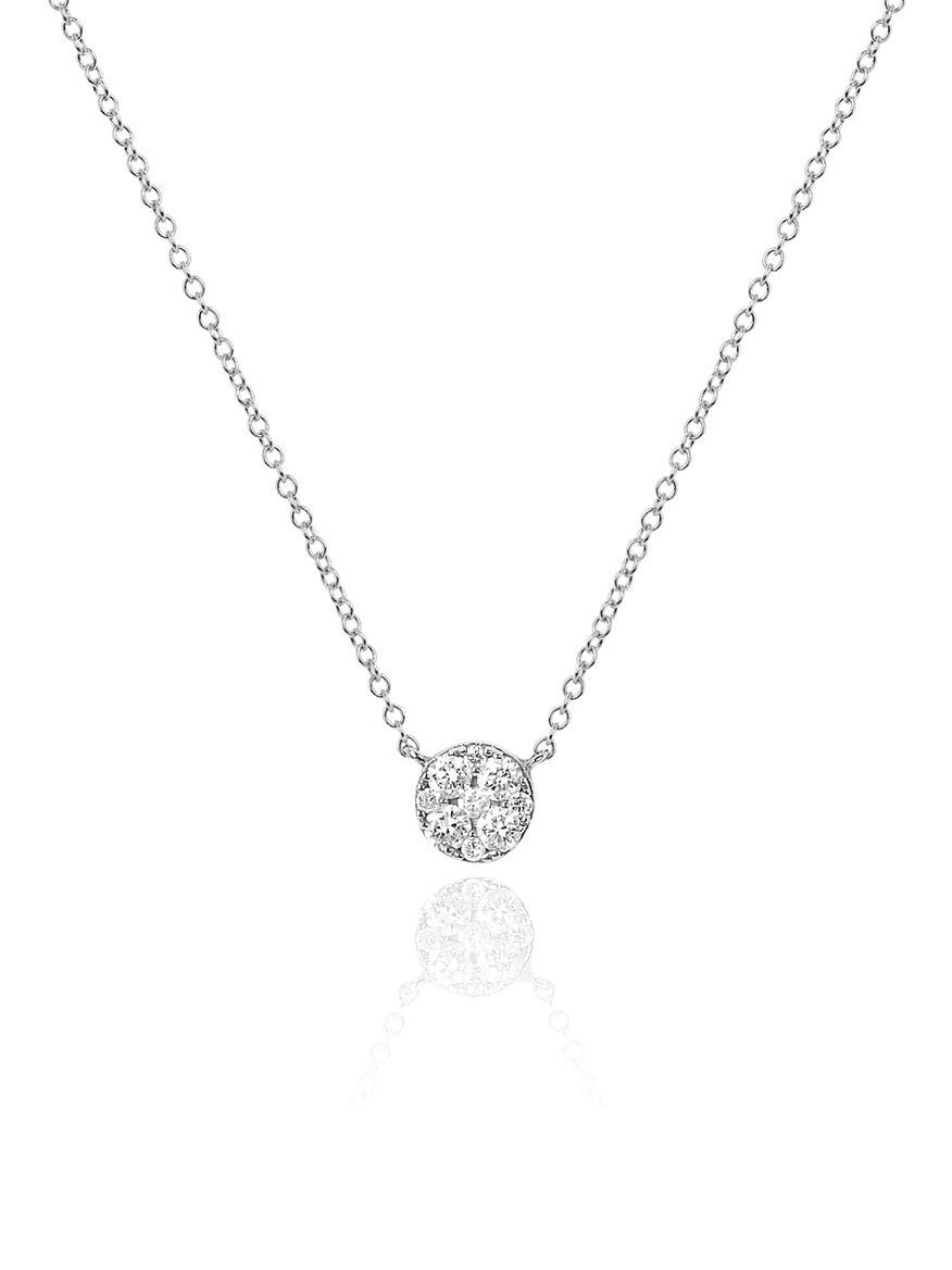 Image of EF Collection Full Cut Diamond Disc Choker Necklace in White Gold