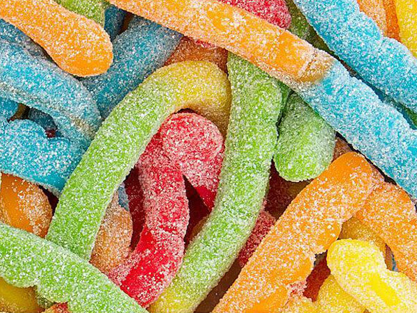 133348 - Albanese Neon Sour Gummy Worms: 4.5LB Bag