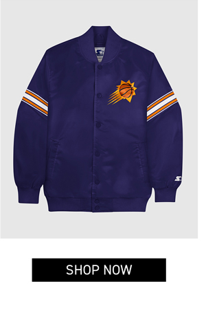 PHOENIX SUNS VARSITY SATIN FULL-SNAP JACKET