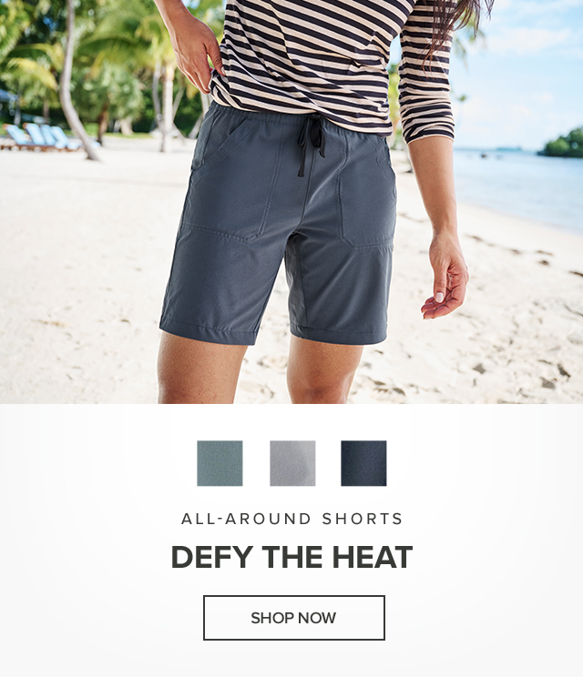 All-Around Shorts Defy the Heat With their UPF 50+ rating, these shorts also help keep you cool thanks to Anti-NIR (Near Infrared Radiation) yarns that reflect the sun's heat.