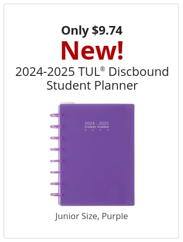 Only $9.74 New! 2024-2025 TUL® Discbound Student Planner Junior Size, Purple