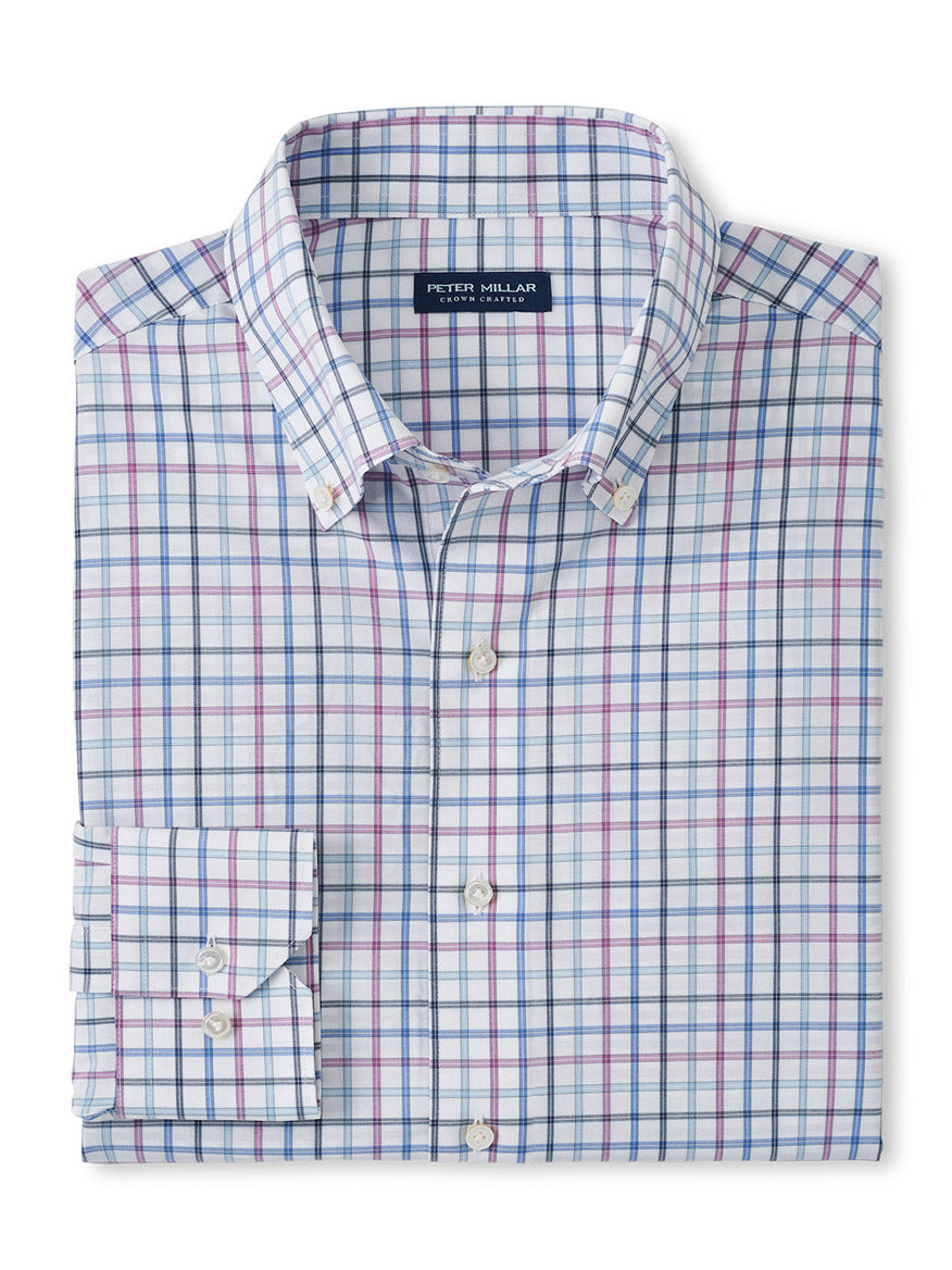 Image of Peter Millar Kimball Performance Poplin Sport Shirt in Valencia