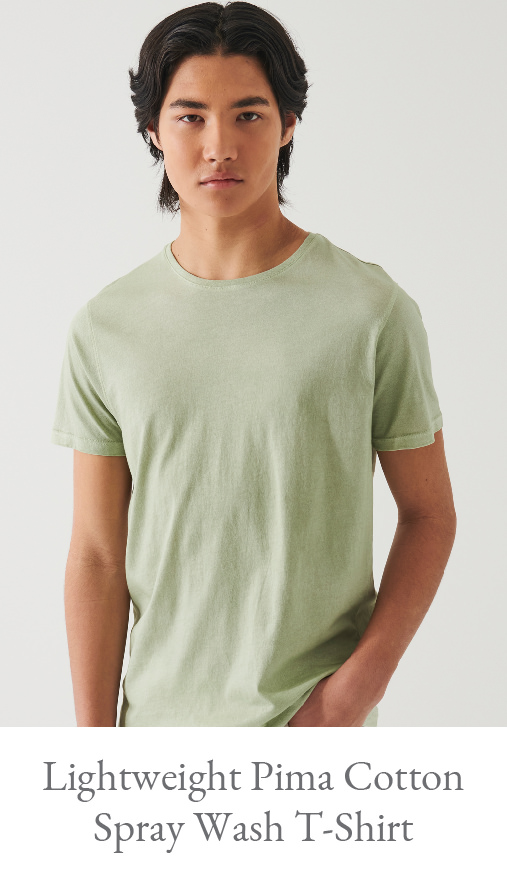 LIGHTWEIGHT PIMA COTTON SPRAY WASH T-SHIRT