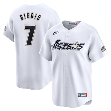  Nike Craig Biggio White  Throwback Cooperstown Collection Limited Jersey