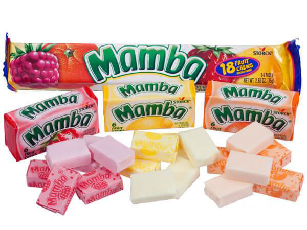 128184 - Mamba Fruit Chews Candy Bars - Original: 24-Piece Box