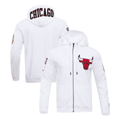  Pro Standard  White  Classic Chenille Double Knit Full-Zip Pullover Hoodie