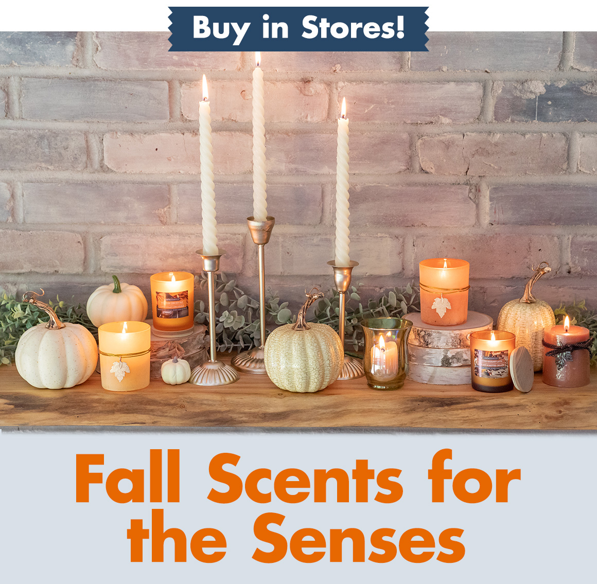 Fall candles, faux florals, and other fall decorations