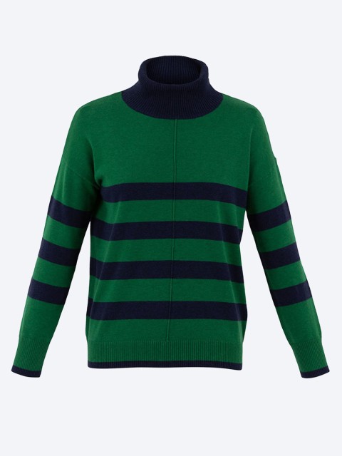 STRIPE TURTLE NECK COTTON JUMPER