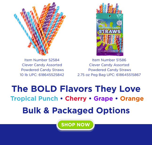 Clever Candy Assorted Powdered Candy Straws