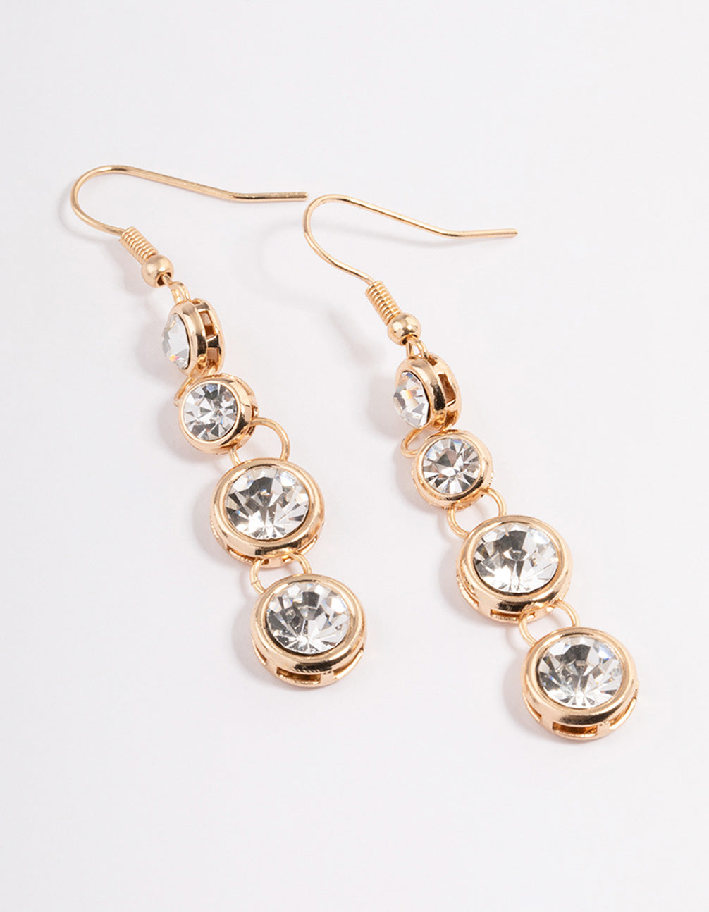 Image of Gold Stone Graduating Drop Earrings