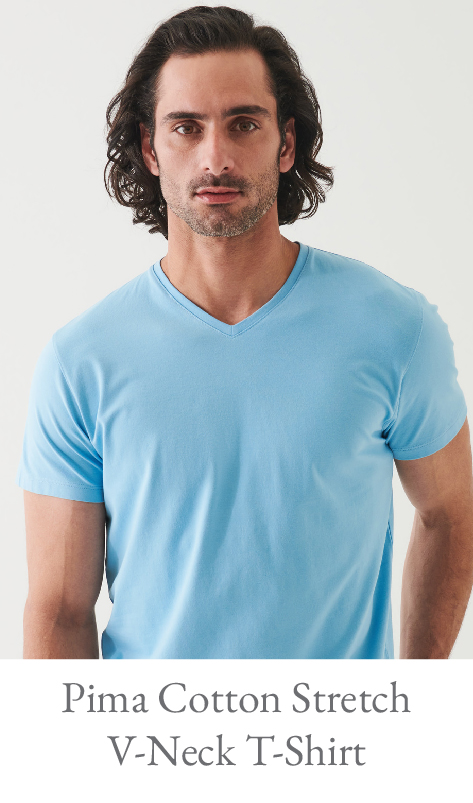 PIMA COTTON STRETCH V-NECK T-SHIRT