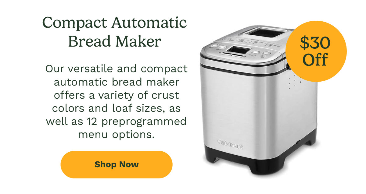 Compact Automatic Bread Maker - $30 off