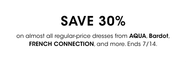 Save 30% on Dresses