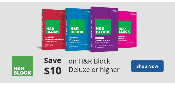 Save $10 on H&R Block Deluxe or higher