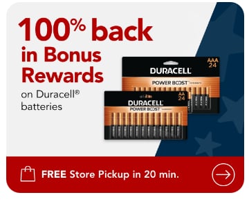 Rewards Members get 100% back in Bonus Rewards on Duracell® Batteries