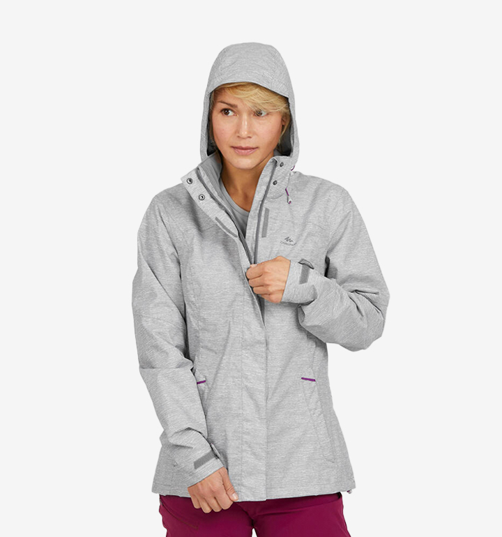 Women's waterproof mountain walking jacket MH100