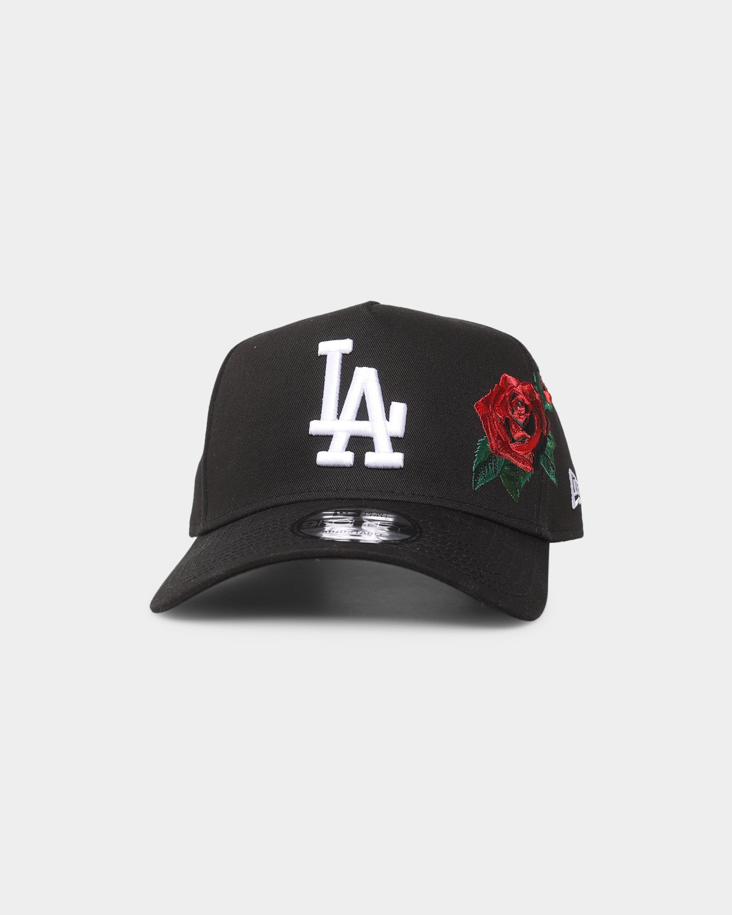 Image of New Era Los Angeles Dodgers 'Rose Emblem' 9FORTY A-Frame Snapback Black