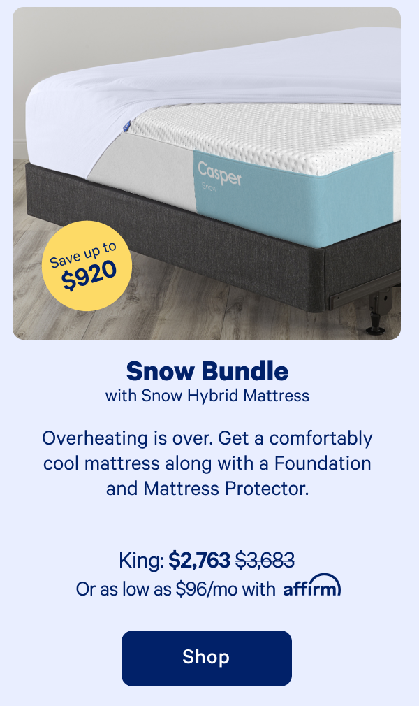 Snow Bundle with Snow Hybrid Mattress >> Shop >>