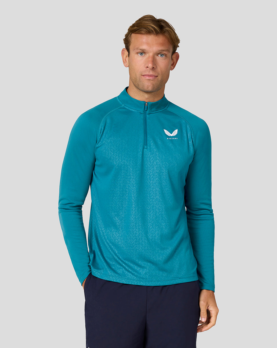 Image of Men’s Adapt Quarter Zip Top - Dark Aqua