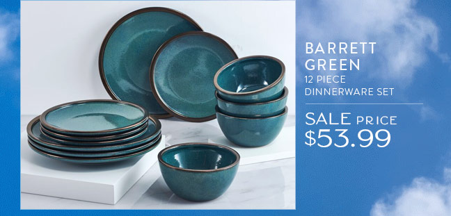 Barrett Green 12 Piece Dinnerware Set | Sale Price $53.99