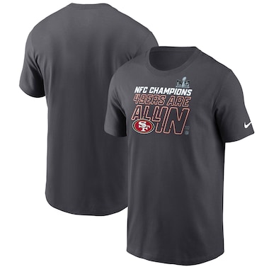  Nike Anthracite  2023 NFC Champions Locker Room Trophy Collection T-Shirt