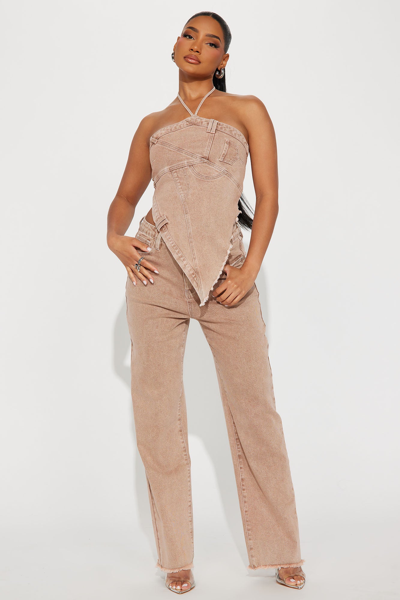 Image of Next Level Denim Pant Set - Mocha