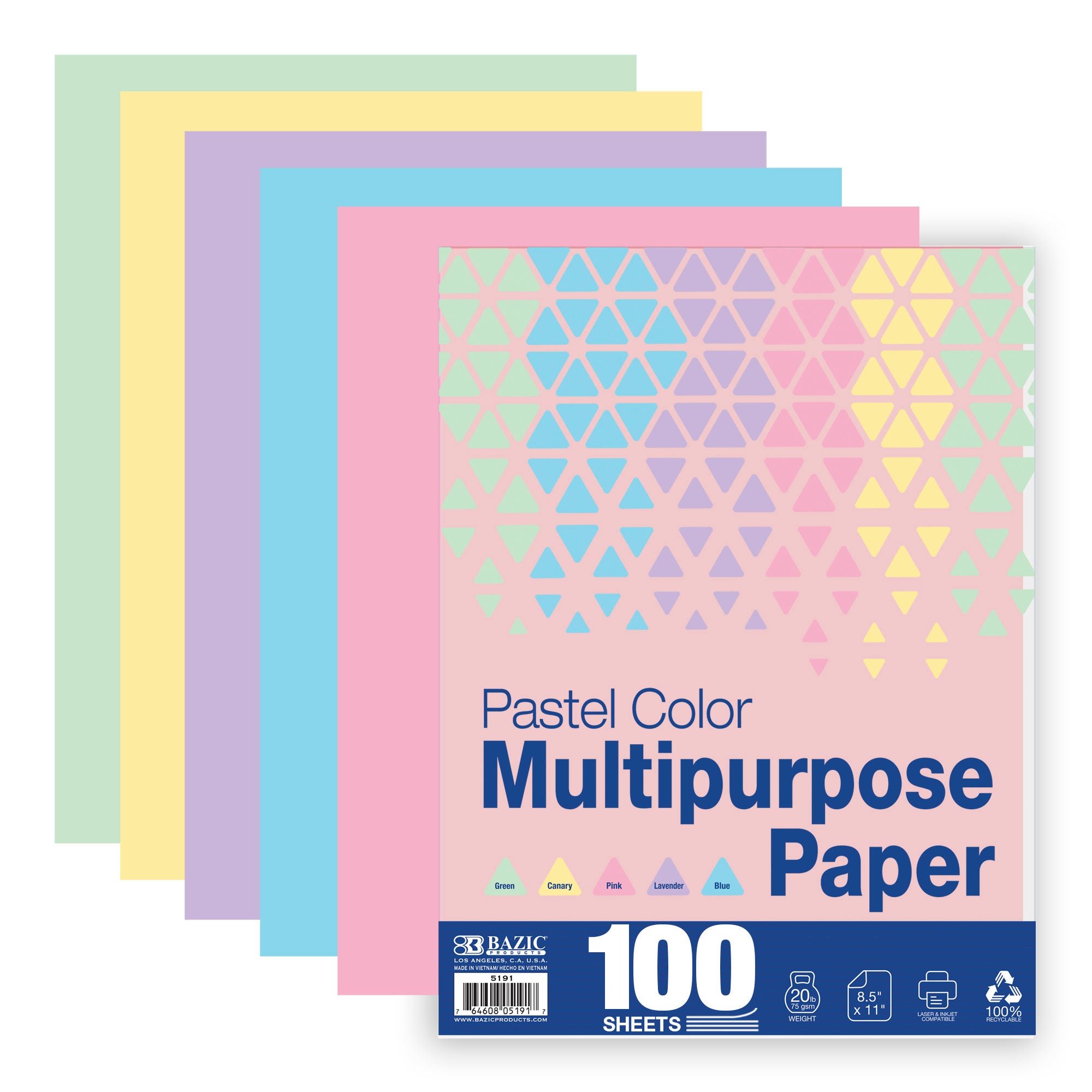 Image of Pastel Color Multipurpose Paper (100 sheets/pack)