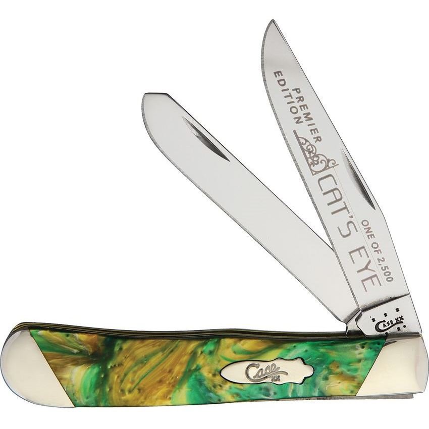 Case 9254CE Trapper Folding Pocket Knife with Cat's Eye Corelon Handle