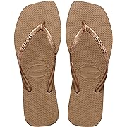 Slim Square Logo Metallic Flip-Flop