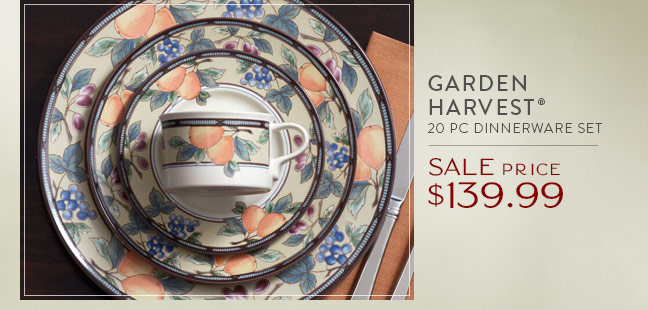 Garden Harvest® 20 Piece Dinnerware Set | Sale Price $139.99