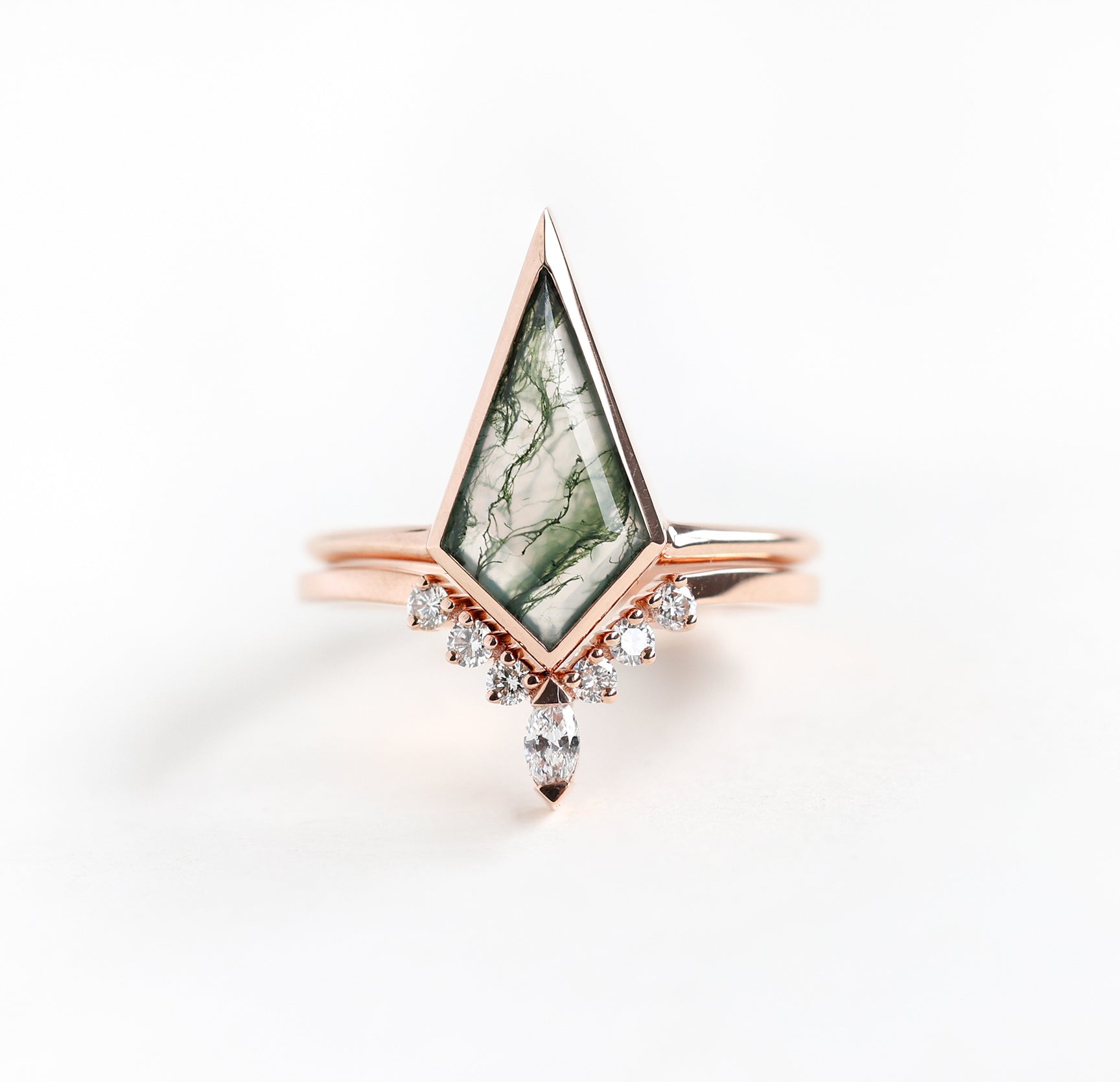 Image of Maria Kite Moss Agate Ring Set