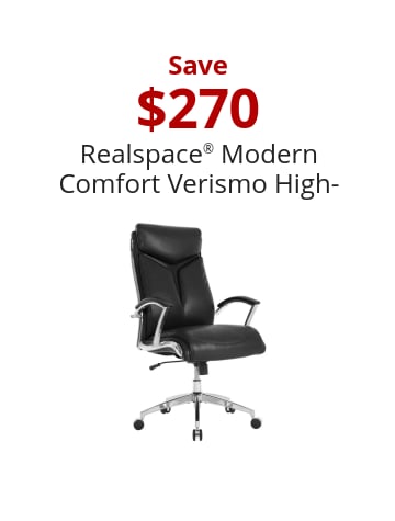 Save over  60% Realspace® Modern Comfort Verismo High-Back Executive Chair