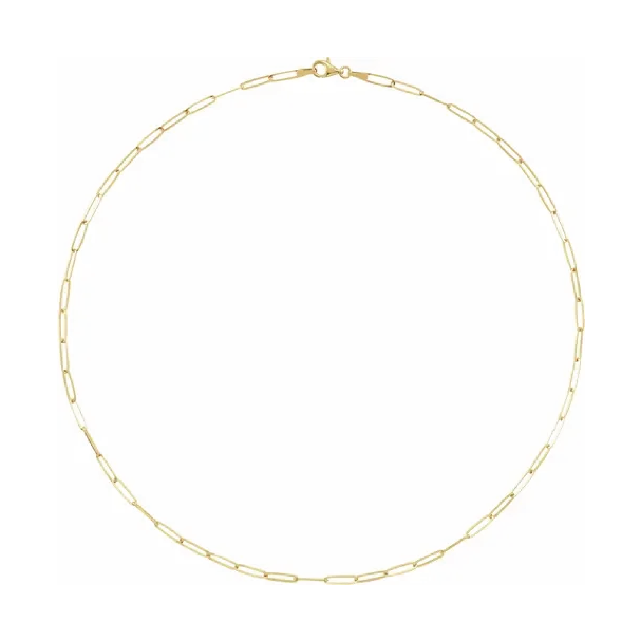 Image of 302 Fine Jewelry Paperclip 2.6mm Chain Necklace Gold