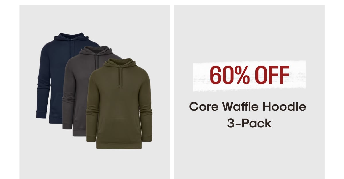 Core Waffle Hoodie 3-Pack