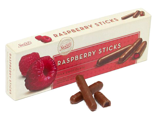 130473 - Milk Chocolate Covered Raspberry Jelly Candy Sticks: 10.5-Ounce Gift Box