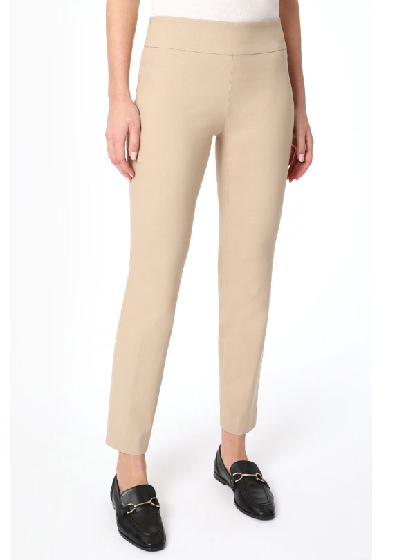 Solid Stretch Pull-On Straight Leg Pant