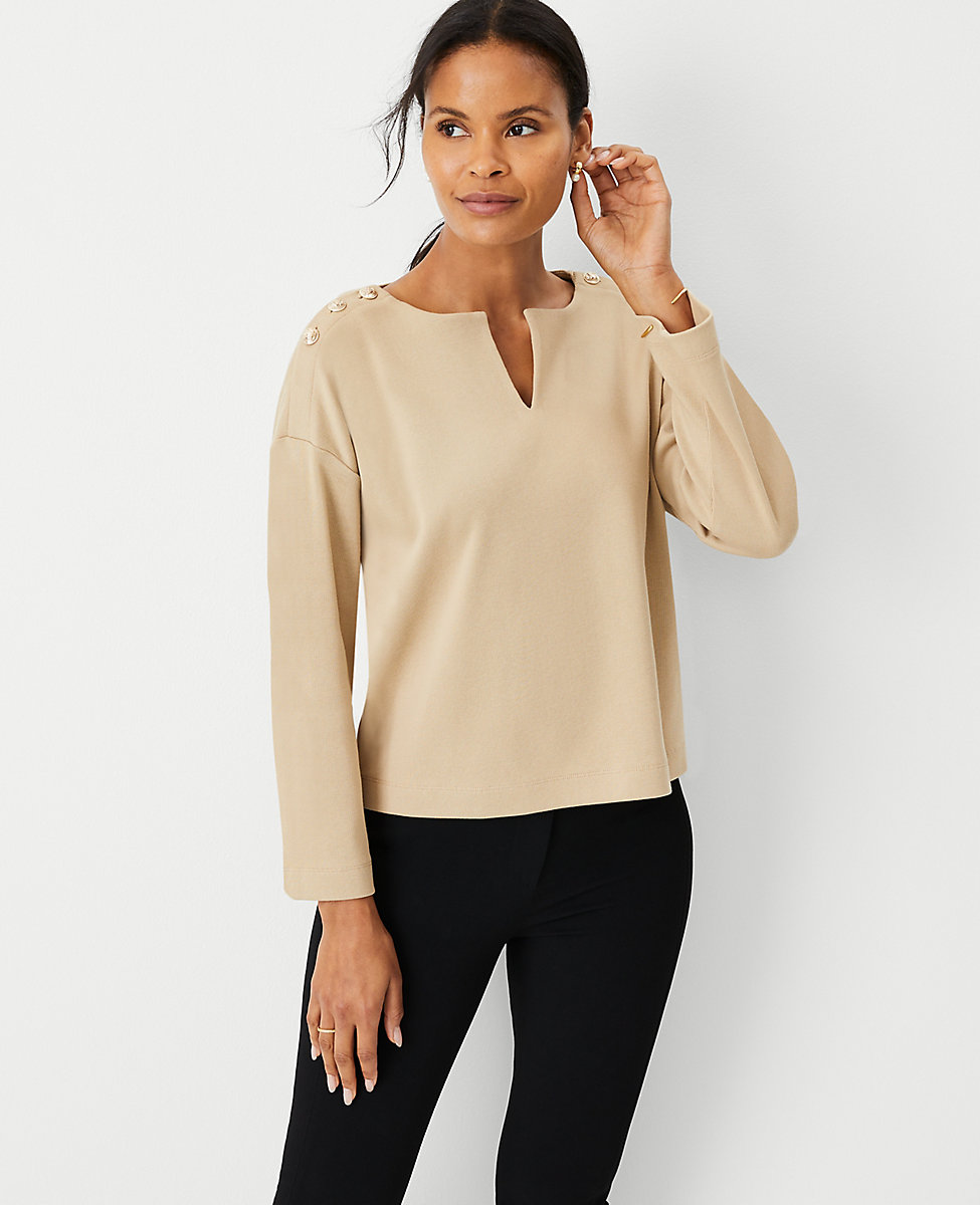 Split Neck Shoulder Button Popover