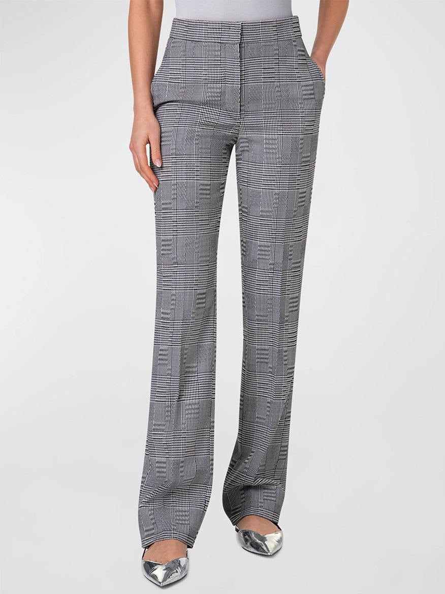 Image of Akris Punto Chio Blurred Glencheck Pants in Black/Cream