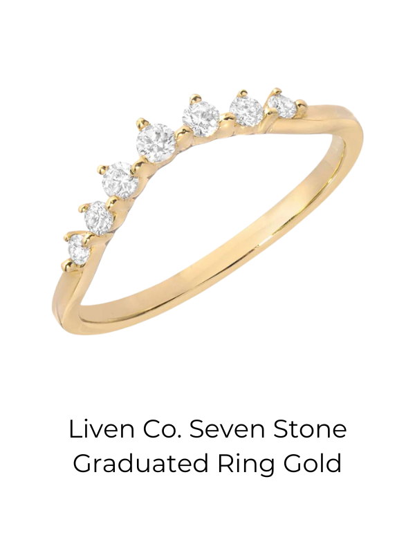 Liven Co. Seven Stone Graduated Ring Gold