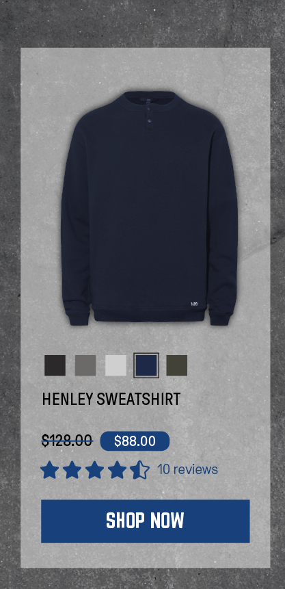 Henley Sweatshirt in Uniform Blue