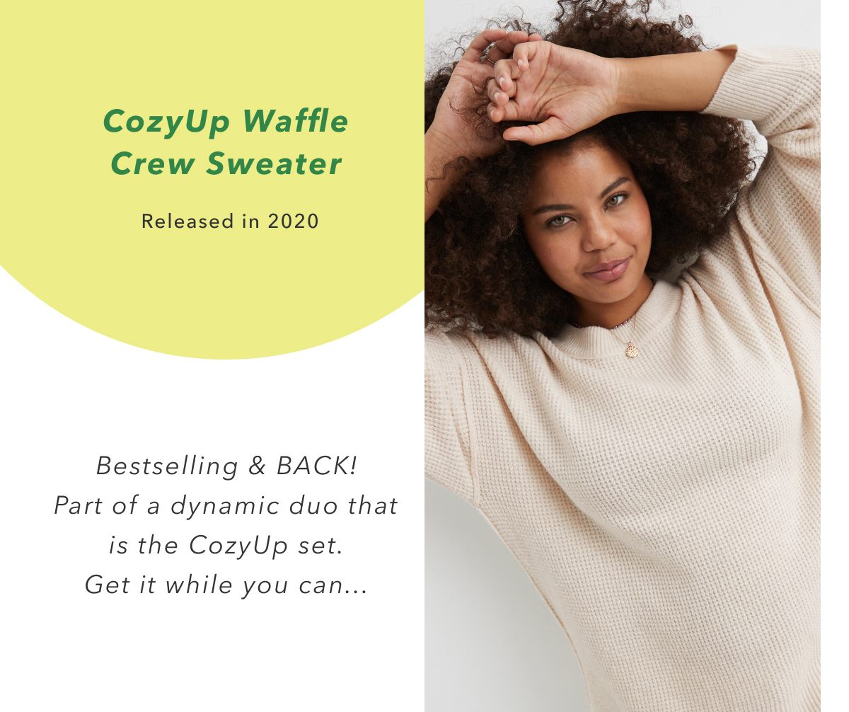 CozyUp Waffle Crew Sweater | Released in 2020 | Bestselling & BACK! Part of a dynamic duo that is the CozyUp set. Get it while you can...