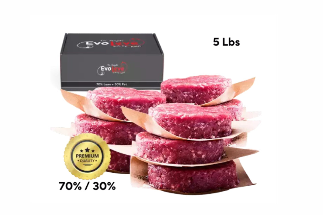 Image of 5 lbs - 10 (8 oz) Frozen Raw Patties - 70/30 (Health Challenged Pets)