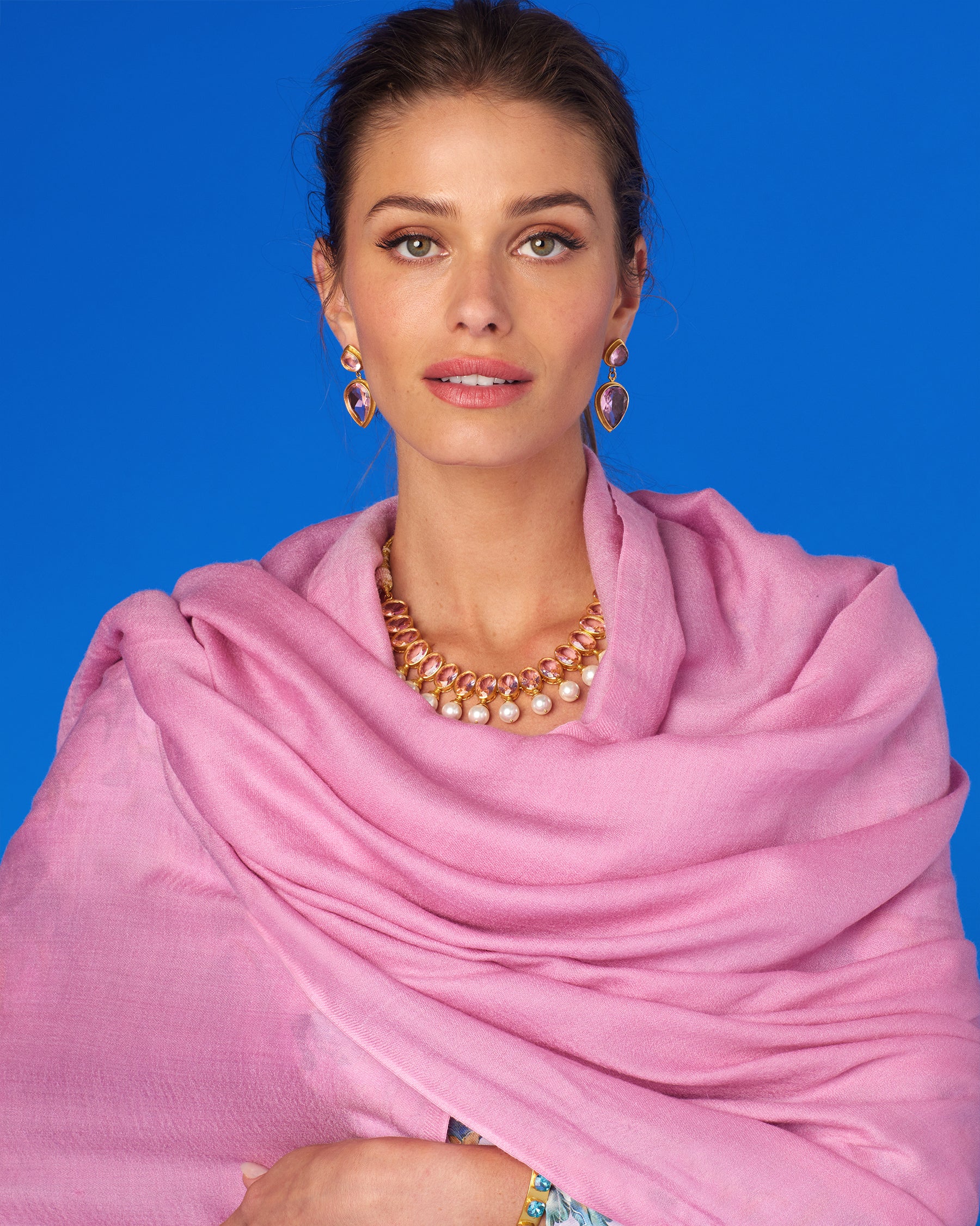 Image of Josephine Pashmina Shawl in English Rose